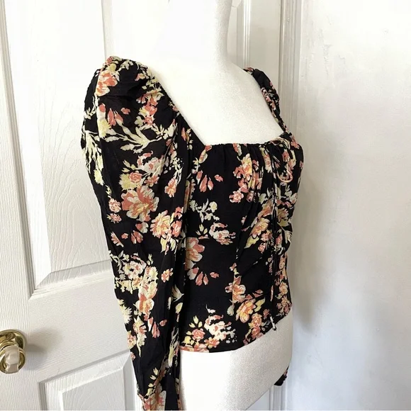 NWOT Free People Hilary Floral Long Sleeve Crop - Picture 8 of 10